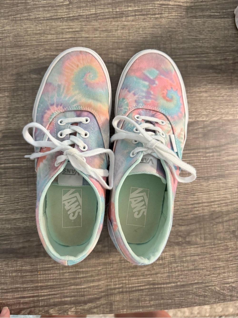 Vans Women's Tie-Dye Canvas Lace-Up Sneakers in Pastel Pink, Blue & Mint